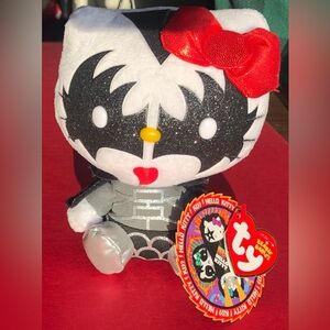 KISS BAND - Gene Simmons - Hello Kitty - ty Beanie Babies - New with tags!